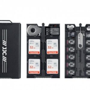 Hliníkový dvojstranný úložný box na paměťové karty černý (18 ks) 1SD1155