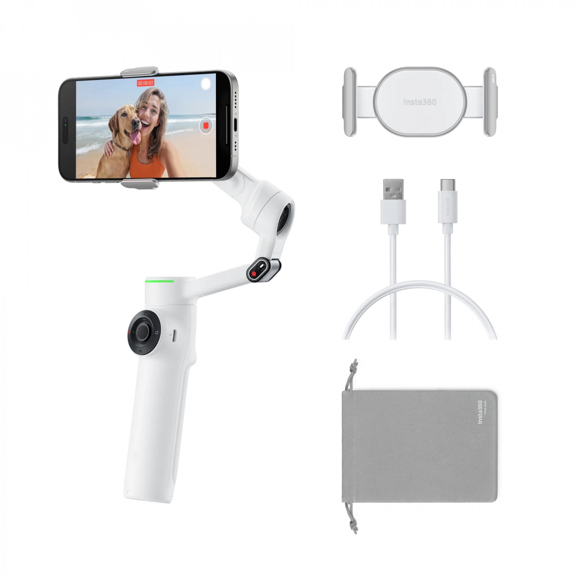 Stabilizátor na telefon Insta360 Flow 2 Pro (bílý) INST904